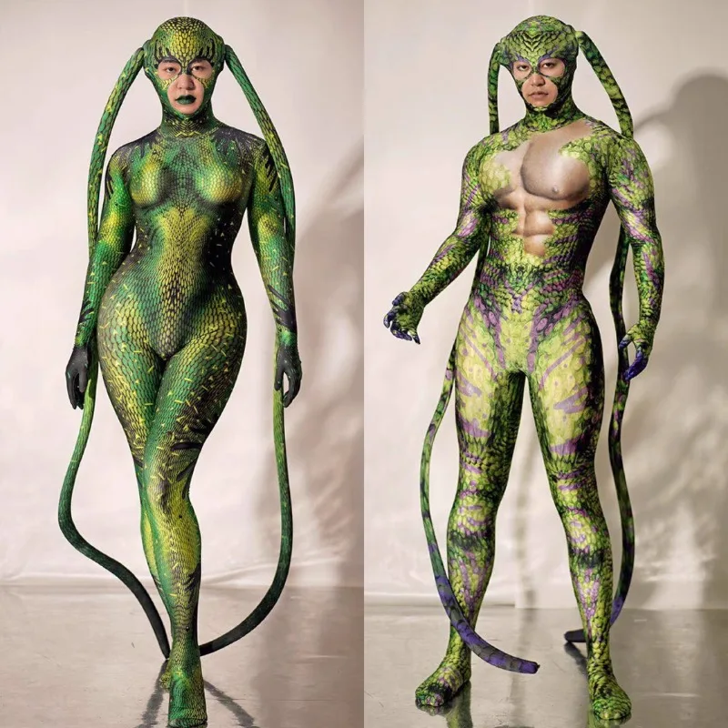 Personalizzato Halloween Party Beast Python Esagerato Horror Ball Giochi di ruolo Bar Ds Leading Dance Team GoGo Performance Costume
