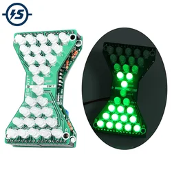Reloj de arena LED azul rojo verde DC 5V, Kit electrónico DIY, proyecto de soldadura, práctica, velocidad de flujo ajustable, placa PCB de doble capa