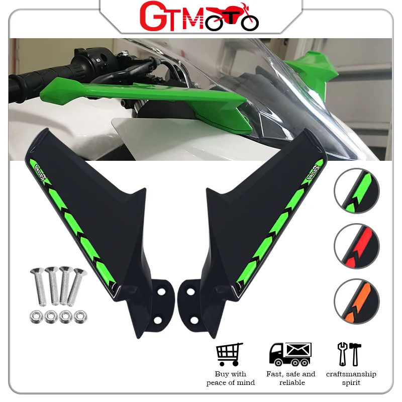 

For ZX6R ZX10R NINJA400 2016-2022 2023 2024 Motorcycle ABS Rearview Mirror fixed wing Front Side Wind Flow Fixed Wing zx10r zx6r