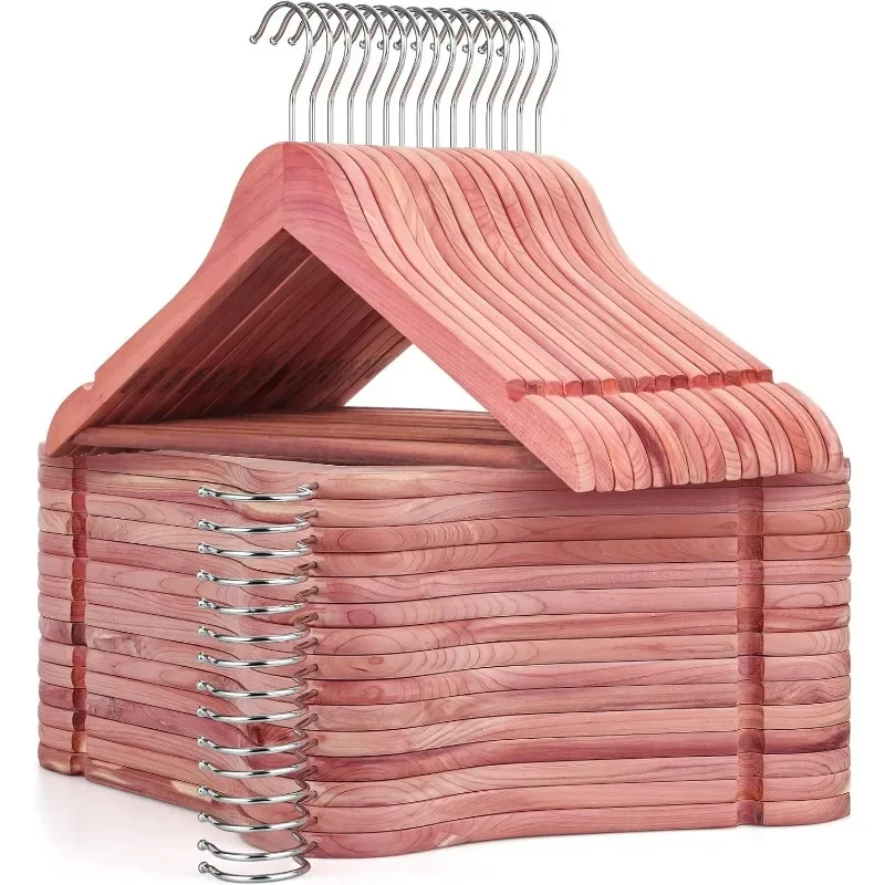 

American Red Cedar Wooden Hangers 30 Pack, Clothes Hangers for Closet, Wood Suit Hangers with Smooth Cut Notches