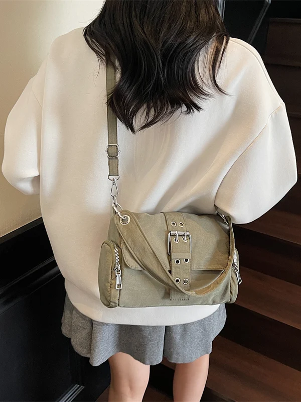 

Женская сумка через плечо на молнии, новинка 2025, легкая повседневная модная универсальная женская сумка через плечо для отдыха