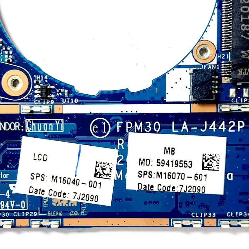 M16040-001 M16070-601 M16070-001 Para HP X360 1030 G7 1040 G7 Laptop Placa-mãe LA-J442P W/SRJ7Q I7-10810U CPU 100% Testado Bom