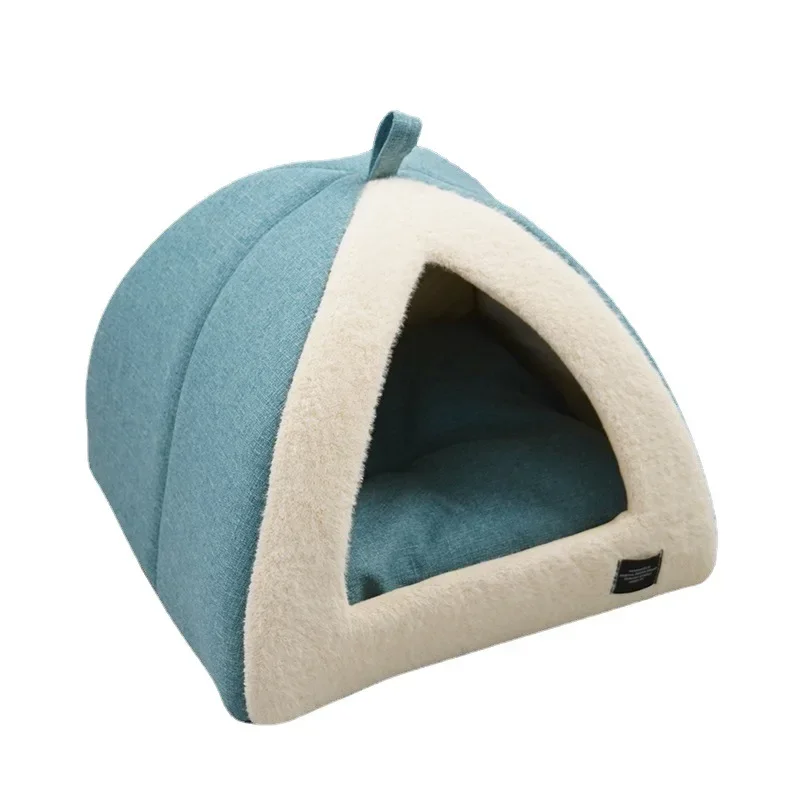 2024 New Triangle Cat Nest Closed Cat House Pet Nest Warm and Thickened Deep Sleep Dog Nest Pet Supplies