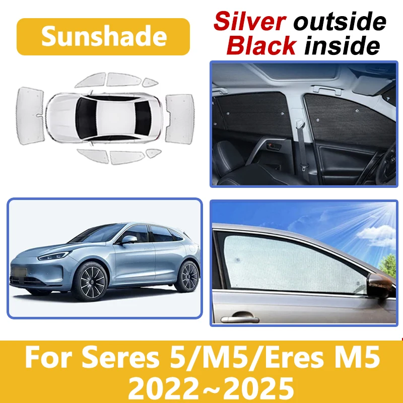 

For AITO M5 Seres 5 EV 2022~2025 2023 2024 Seres Eres M5 Vehicle Sunshade Reflector Drop Temperature Full Visor Car Accessories