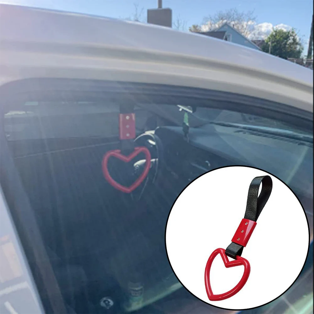 Car Hanging Ring Subway Train Bus Handle Hand Strap Drift Bumper Warning for Car Heart Shape Hand Straps PR Sale