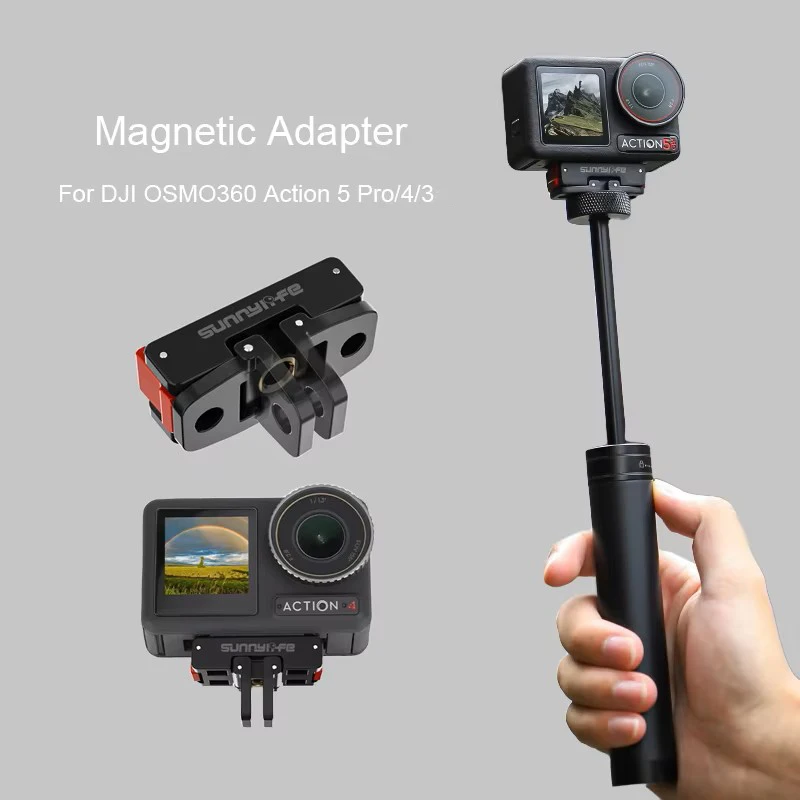 Faltbare magnetische Adapterhalterung für DJI OSMO 360 Montagebasis für Action 5 Pro/4/3 Kamera Stativ Selfie-Stick Zubehör