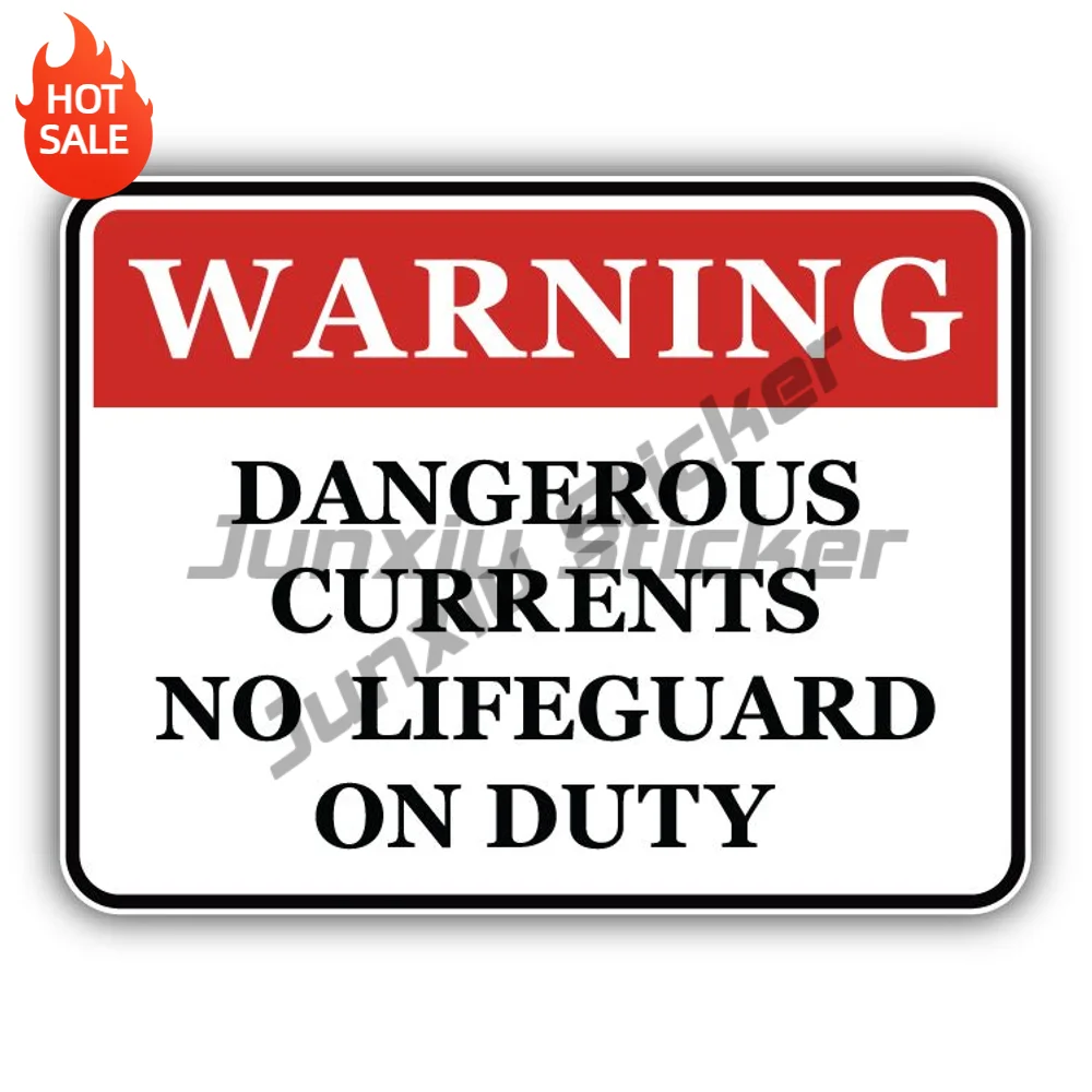 Currents Warning Sign Vinyl Car Sticker Self Adhesive Decal For Rear Window And Car Bumper Exterior Decoration