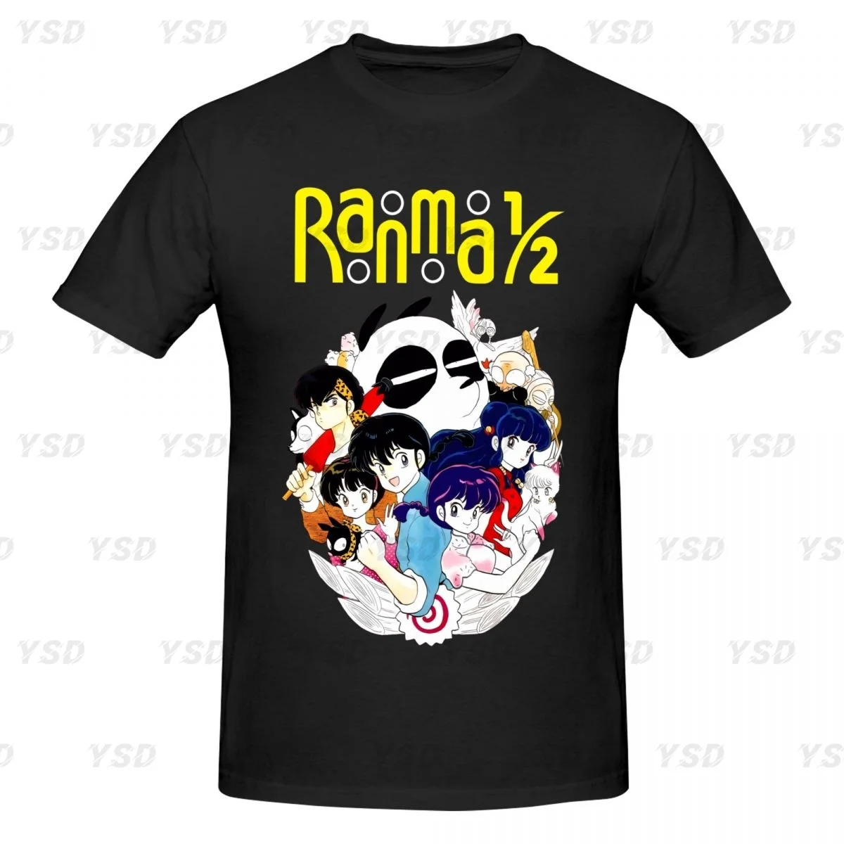 Ranma Saotome Men's Cotton tight fitting sports T-shirt,Gym Sportswear, Oversized print Tee shirt