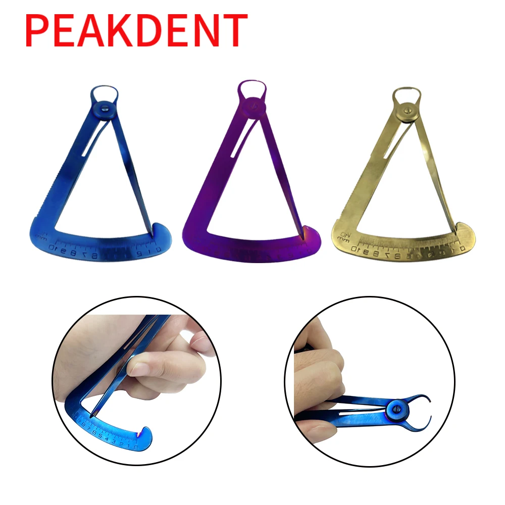 Dental Gauge Caliper Dental Lab Instruments Metal Dental Ruler Lab Wax Thickness Caliper Stainless Steel Measuring Tools