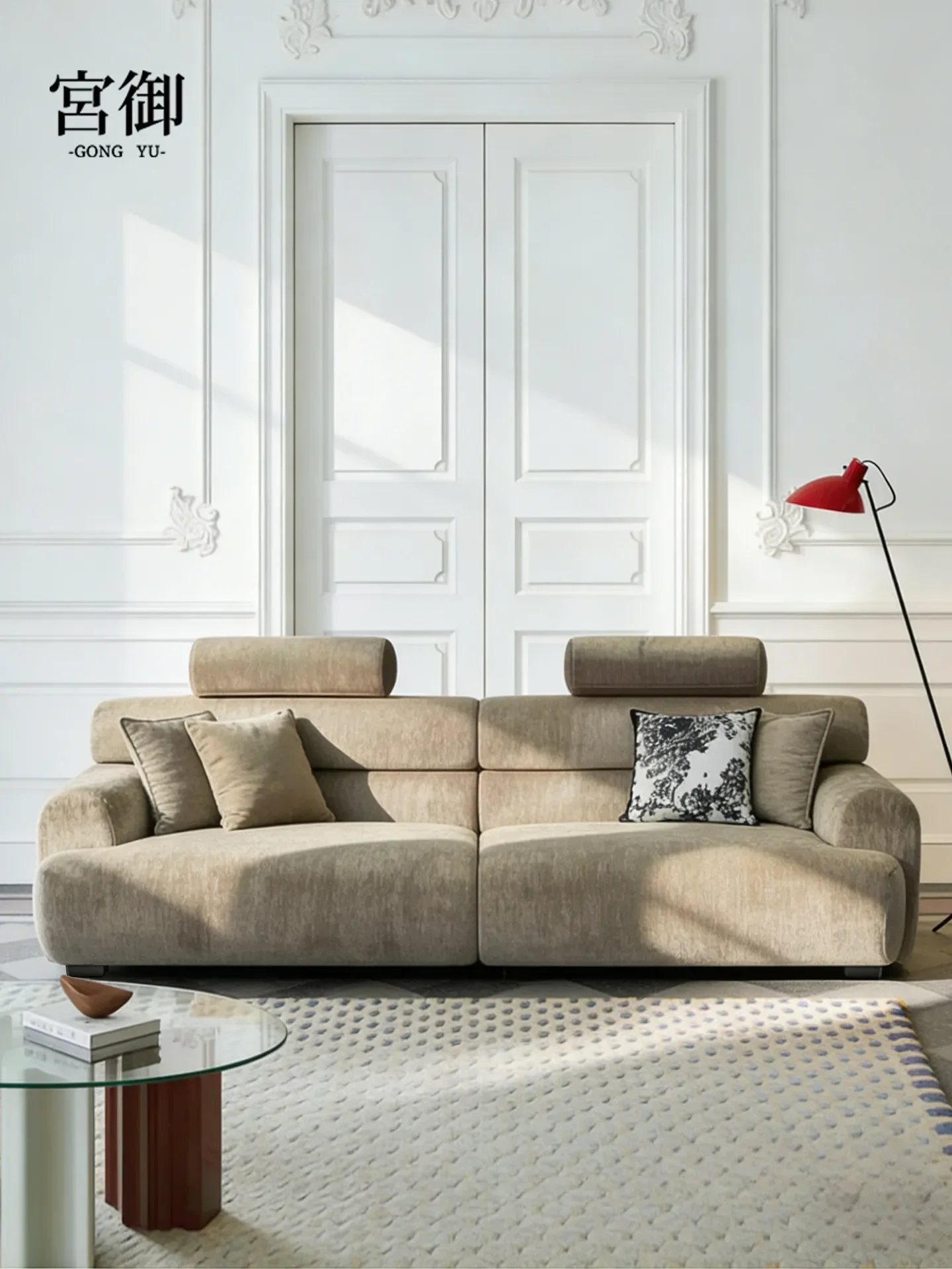 Valley Sofa Removable French Retro Chenille Fabric Sofal16