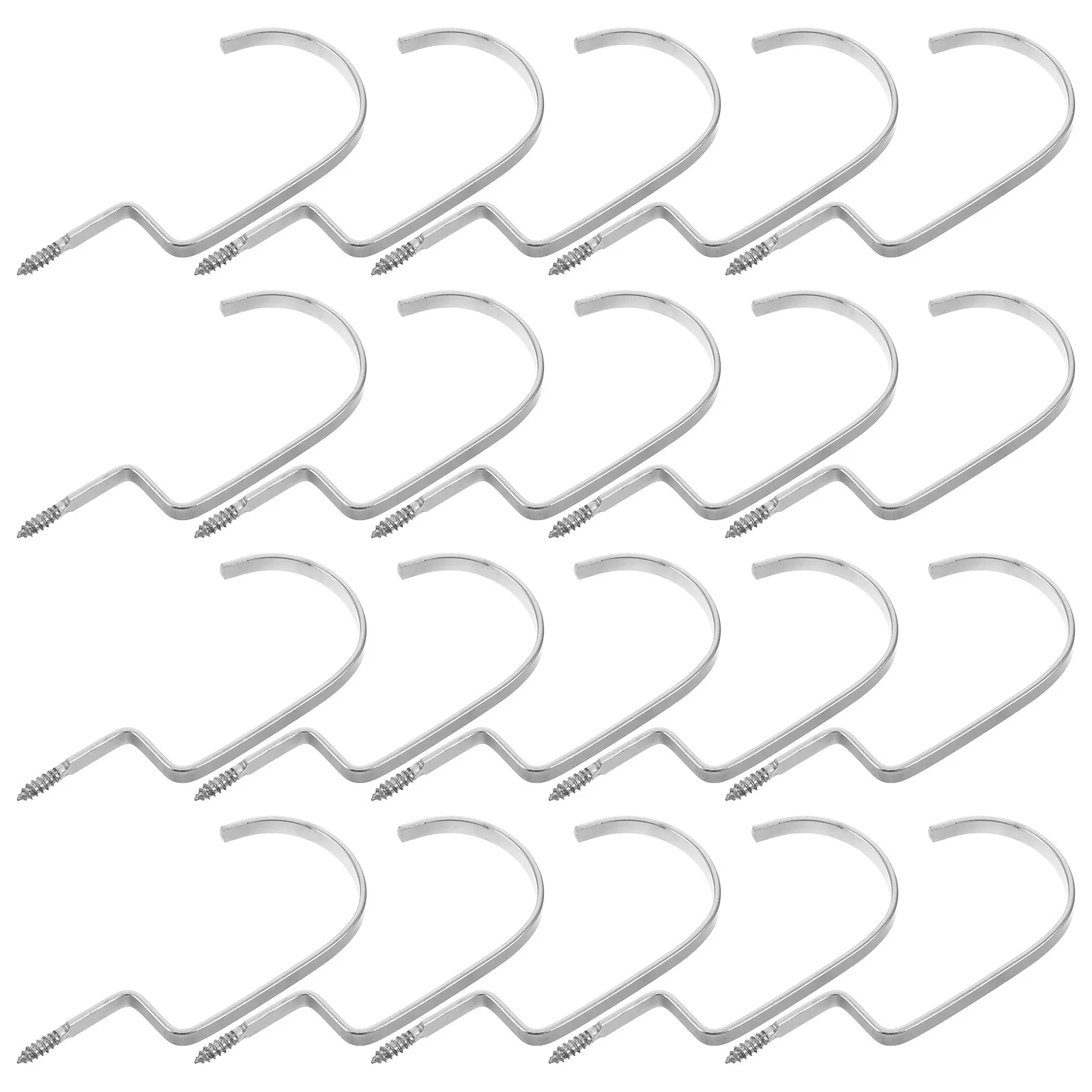 

20Pcs Heavy Duty Clothes Hanger Screw-in Flat Metal Hooks for Pants Shirts Storage Closet Organization Accessories