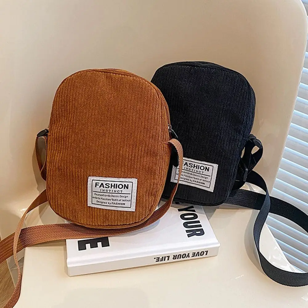 Fashion Phone Bag Corduroy Small Shoulder Bags Crossbody Messenger Bag Handbag Purse
