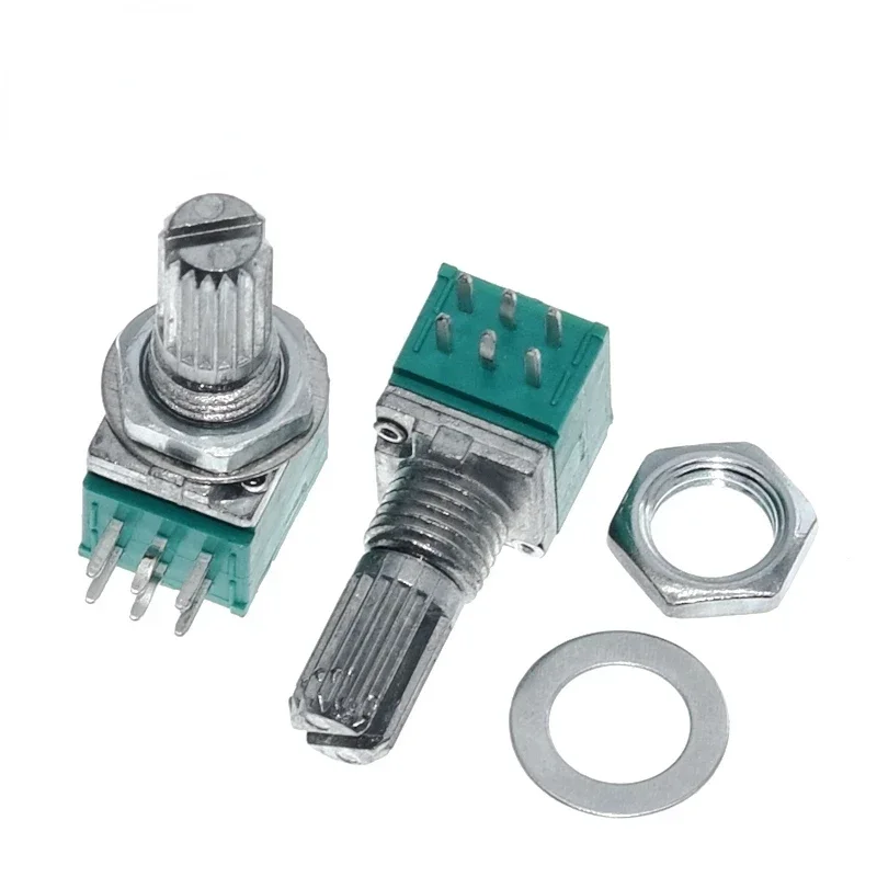 

30pcs RK097G 6Pin 5K 10K 20K 50K 100K B5K with a switch audio shaft 15mm amplifier sealing potentiometer