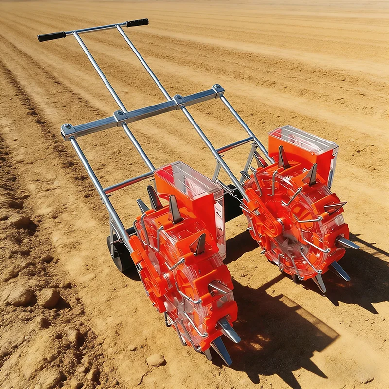 Agricultural Seeder Fertilizer Applicator Adjustable Row Spacing (3-30cm) Rows for Corn  High Hand-pushed Seeder