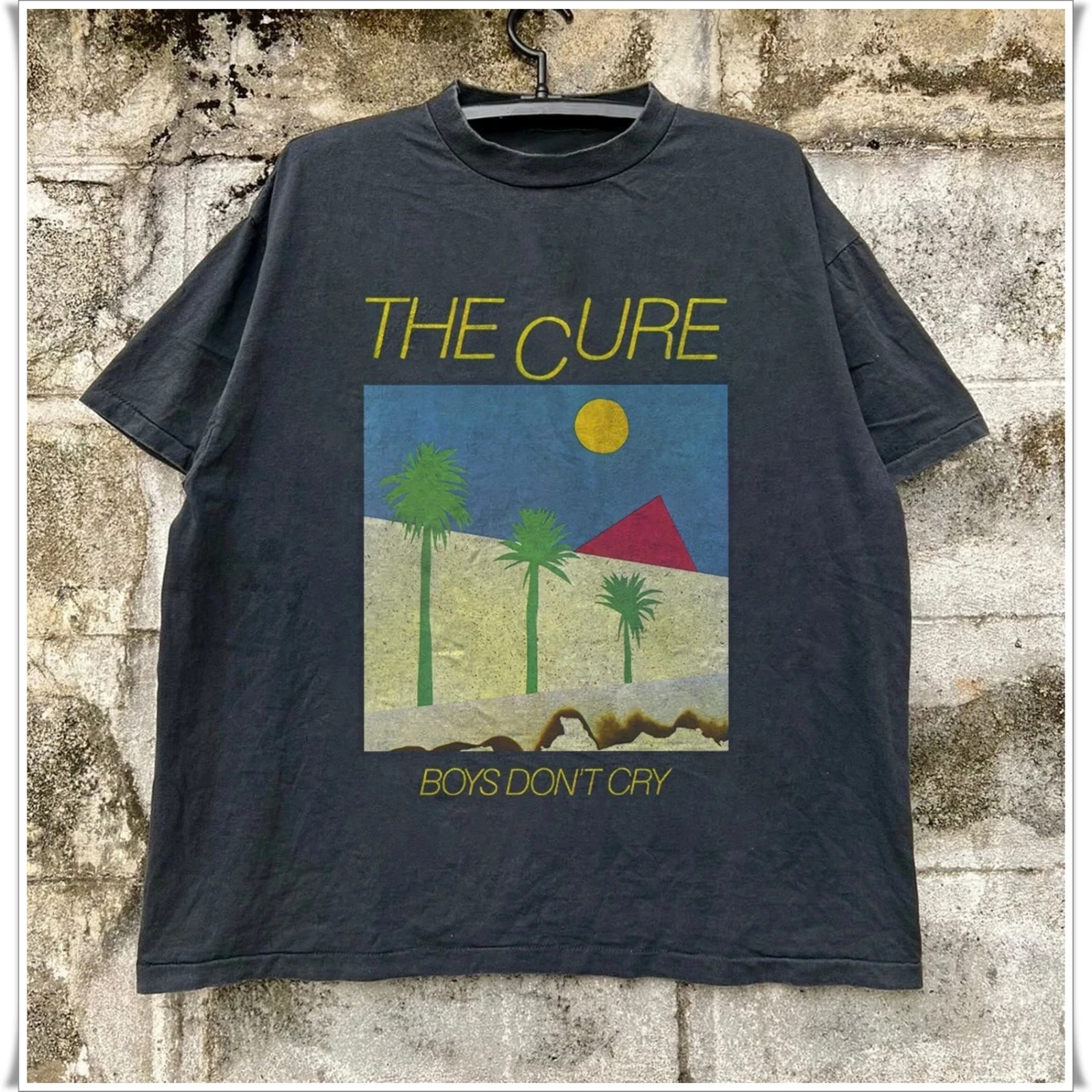 Summer Men's Pure Cotton Vintage The Cure Boy Don'T Cry T-shirt Oversized Loose and Breathable Suitable for Everyday Wear