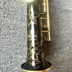 Japan black gold 82Z professional soprano saxophone flat B key brass 1 to one structure carved saxophone instrument