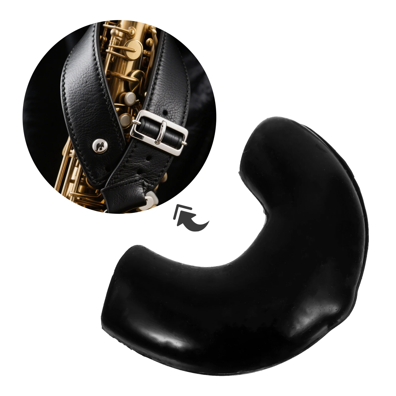 

3 Pcs Saxophone Strap Accessories Neck Clasp Rubber Cover Bass Clarinet Hook Sleeve Instrument Tenor Alto for Music