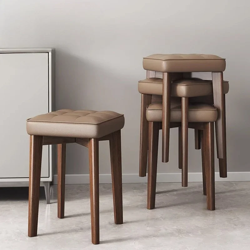 

Dining Chairs Solid Wood Home And Commercial Modern Simple Living Room Restaurant Canteen Shopping Mall Balcony Stackable Stool