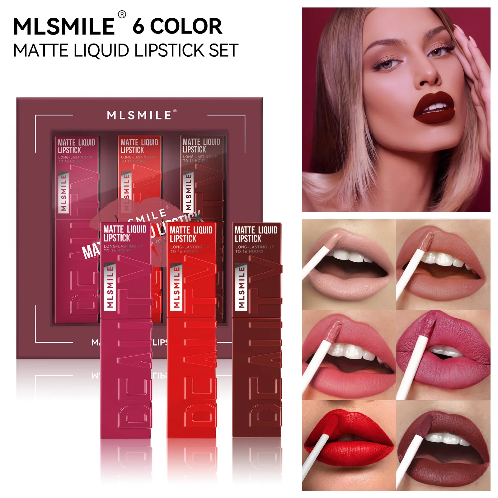 

3pcs Matte Ink Liquid Lipstick Long Lasting Velvet Nude Lip Gloss Non-stick Cup Waterproof Lips Tint Waterproof Make Up