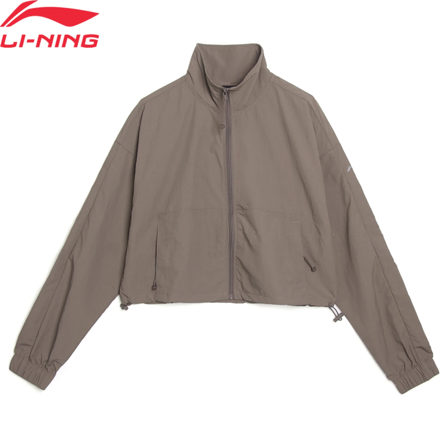 

Женские тренировочные куртки Li-Ning, 100% полиамид, свободный крой, на шнурке, сплошной цвет, повседневное спортивное пальто с подкладкой для фитнеса AJDV374