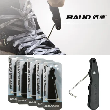 Tensor profesional de zapatos de patinaje sobre hielo, herramienta de engranaje de lazos de encaje con gancho, tensor de zapato de patinaje artístico portátil plegable, 1/2/4 Uds.