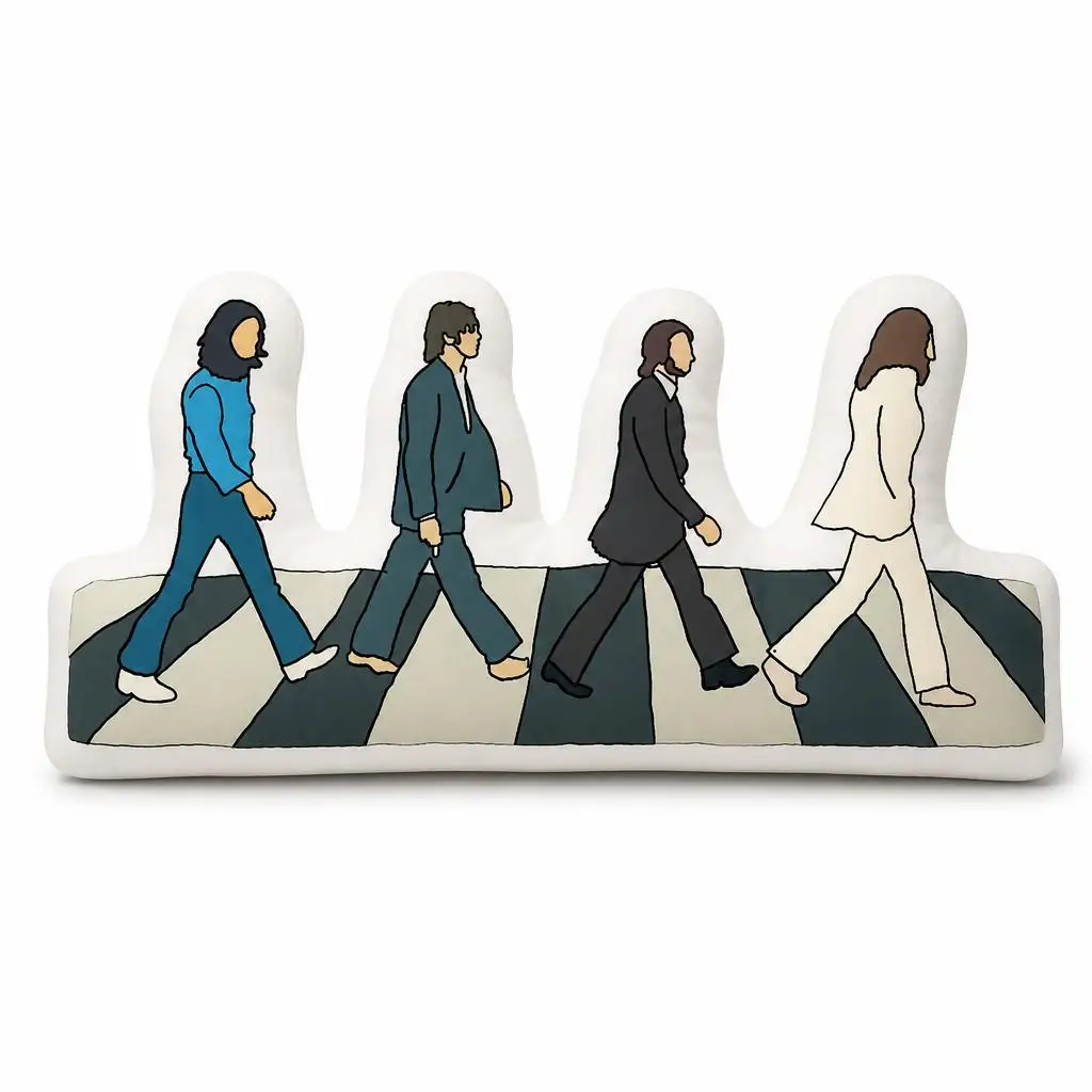 Beatled Abbey Road Plush Pillow Cushion Irregular Stuffed Throw Pillow Home Decor Gift Sofa Bed Couch