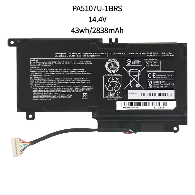 Batería PA5107U-1BRS para Toshiba Satellite S55 P55 L55 L55T P50 L45 L45D L50 P50-A P55 S55-A-5275 S55-A5294 PA5107U
