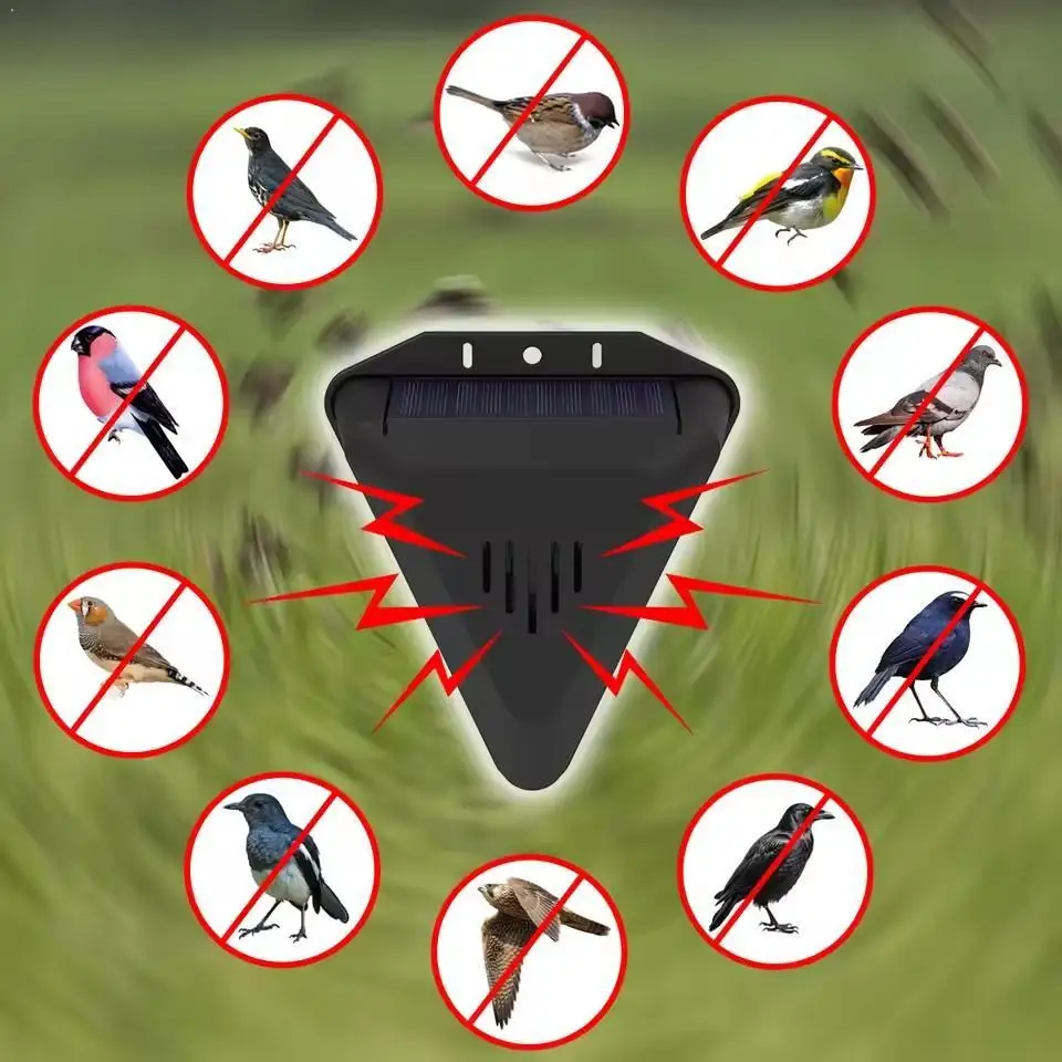 Solar Powered Sound And Light Alarm Driver Outdoor Waterproof Alarm Light Drive Away Wolf Wild Alarm System Garden 