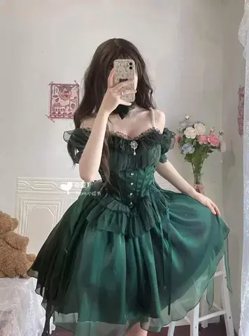 10 best sales grön lolitaklänning - №3