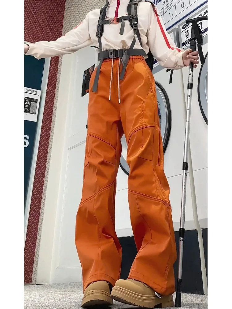 

Оранжевые американские мягкие брюки для скалолазания, мужские и женские, для активного отдыха, походов, альпинизма, водонепроницаемые рабочие брюки