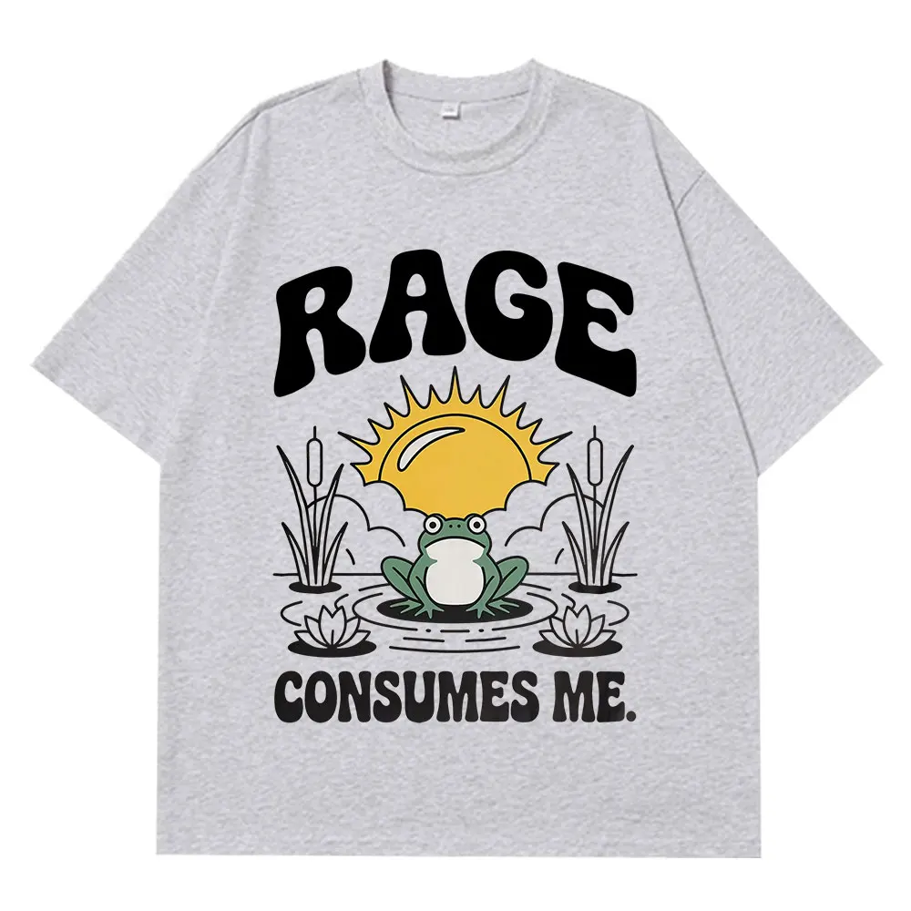 مضحك الغضب يستهلكني الضفدع بركة خمر نمط 90s الجرافيك الرجال النساء Harajuku تيز الصيف موضة عادية القطن الهيب هوب تي شيرت #3