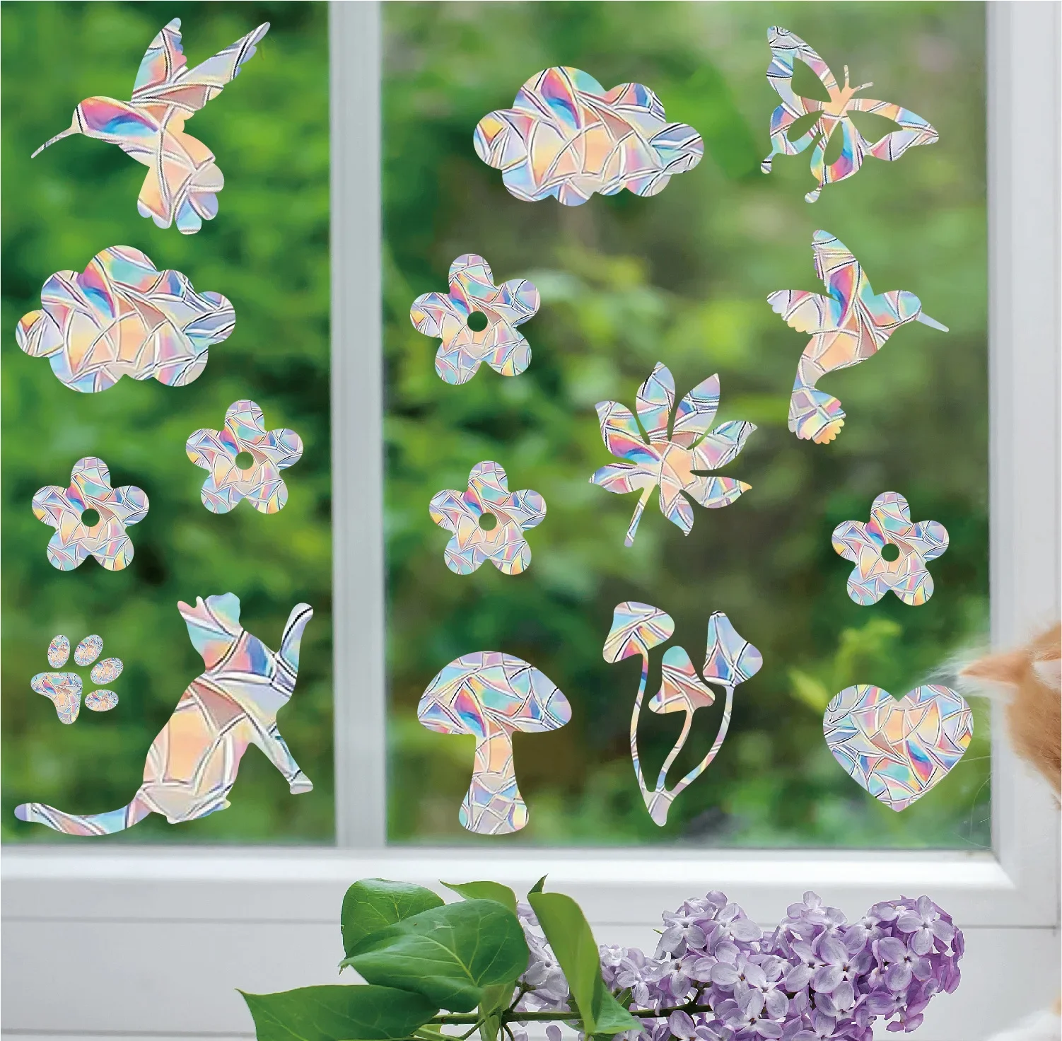 

New Rainbow Prism Electrostatic Glass Stickers PVC Leaves Static Window Stickers Suncatcher Sticker Sun Catcher Wall Decal