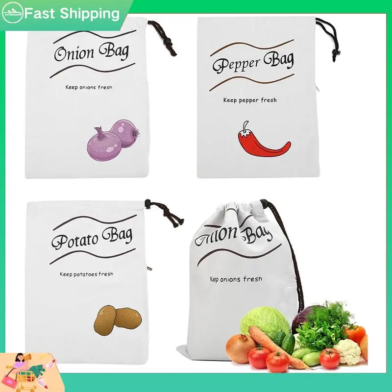 

Potato And Onion Storage Bag Drawstring Bag Onion Potato Pepper Storage Bag Drawstring Fresh-Keeping Bag Shopping Bag-Tvdae
