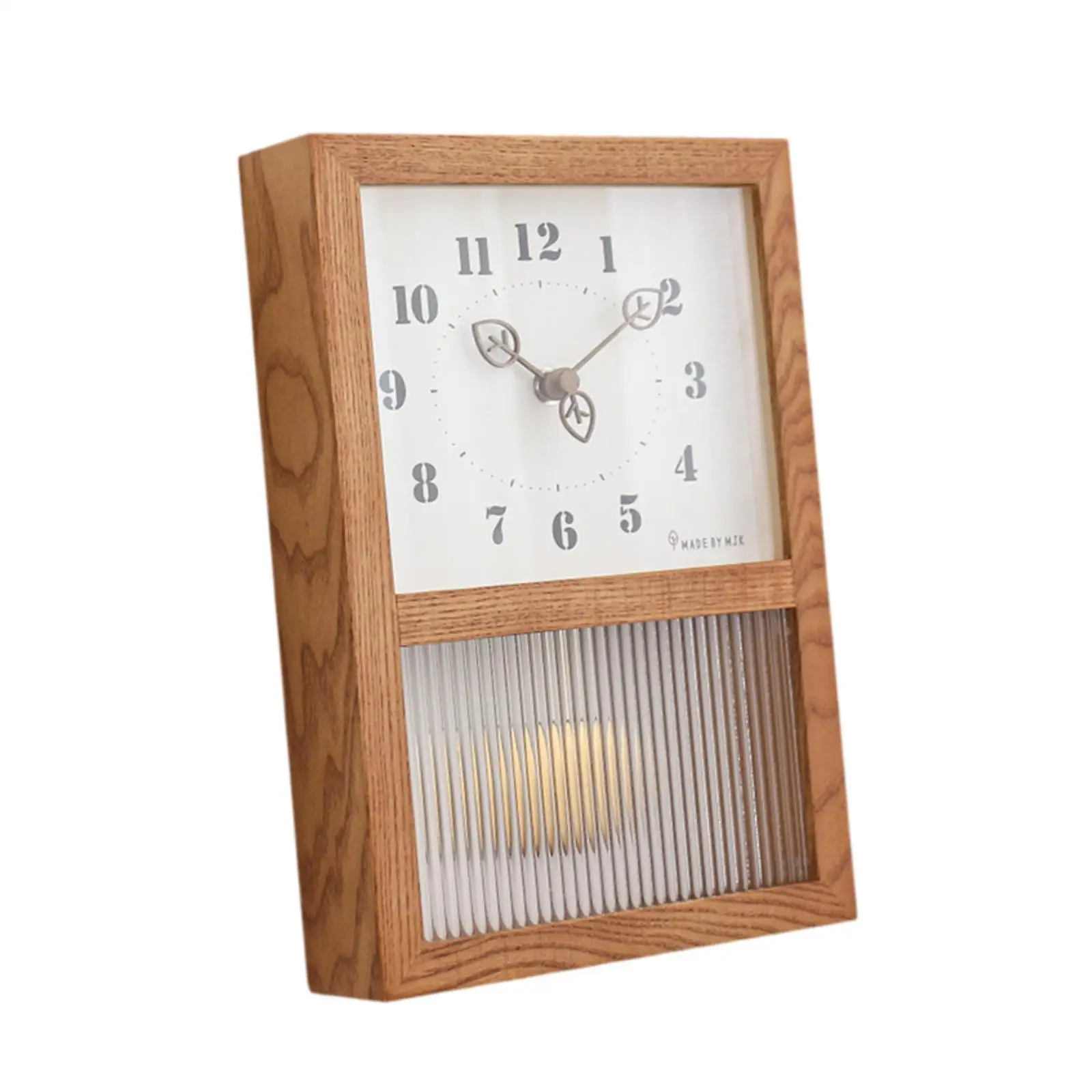 

Wood Wall Clock Japanese Arabic Numerals Desk Clock for Living Room Bar Cafe
