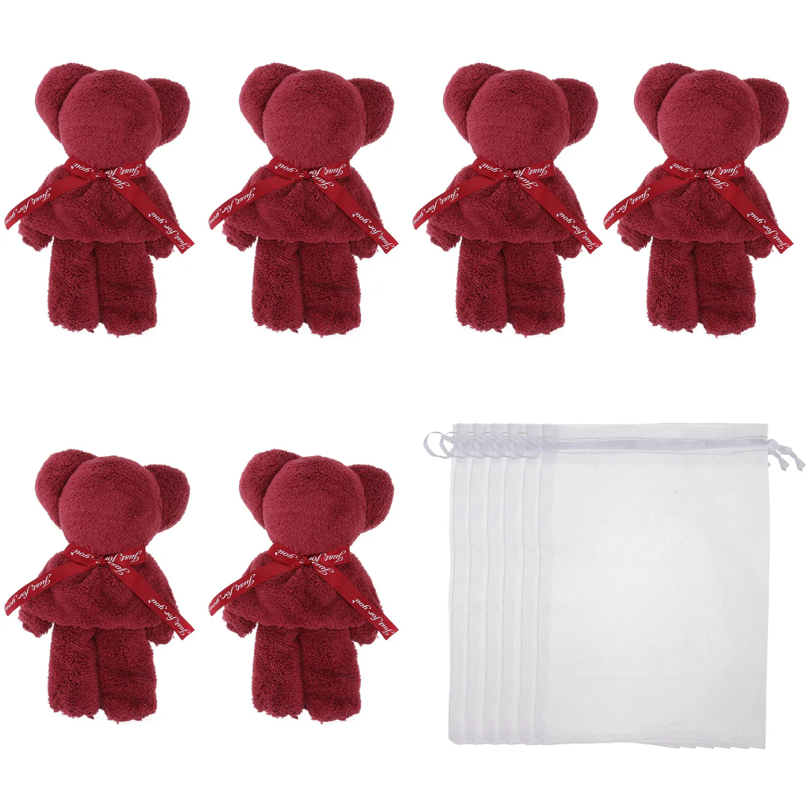 

1 set Bear Shaped Towel Gifts Cartoon Style Bathroom H Towels Comfortable Skin Friendly Breathable Non Fading Wedding Party