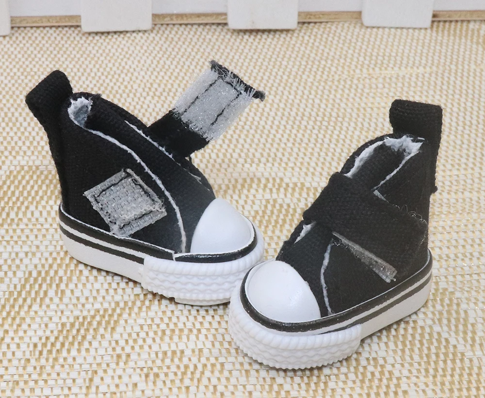 Puppenschuhe 3,5 cm * 2 cm * 3 cm für Bryc-Puppen Mini flache Canvas-Turnschuhe für 1/8 16 cm 6 Zoll BJD Finger-Tanzschuhe Spielzeug – Detail 11