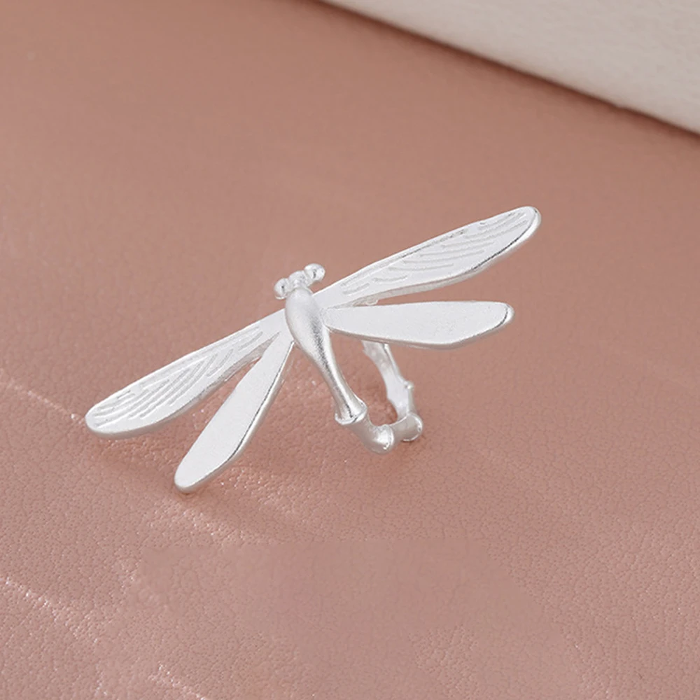 VENTFILLE 925 Sterling Silver Dragonfly Circle Studs Earrings For Women Insect Design Originality Trend Fashion Jewelry Gift