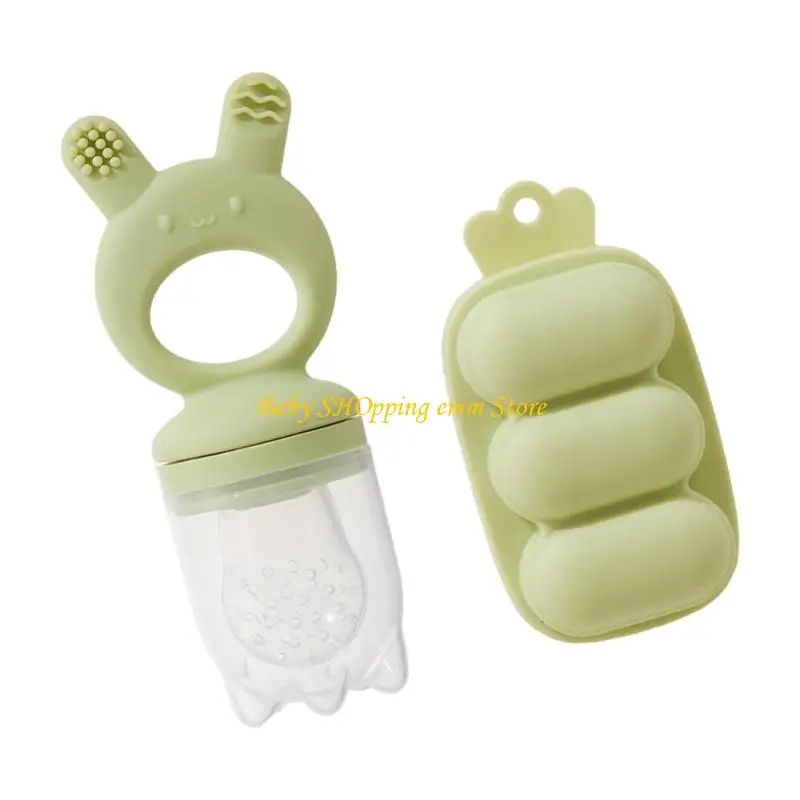 23GD Silicone Feeder For Baby With Freezer Tray Mold for Freeze Puree Breastmilk Molds for Baby Teething