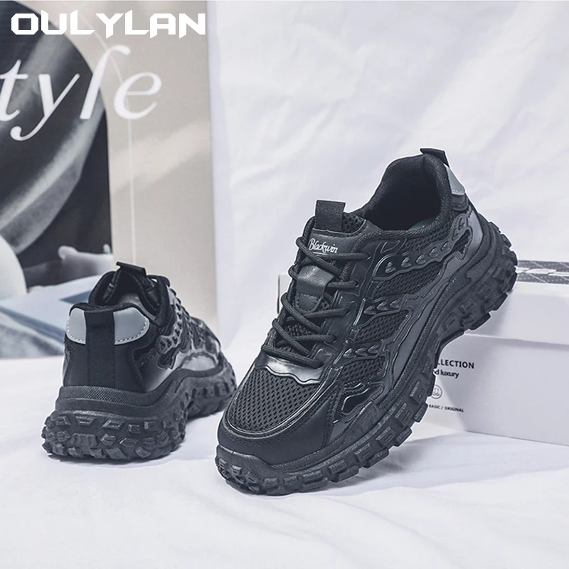 

Oulylan New Breathable Mesh Sneakers Men's Trendy Versatile Thick soled Non slip Casual Shoes Sports Running Shoes