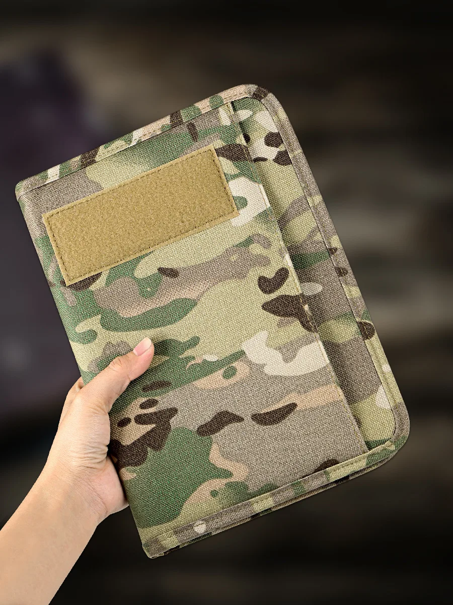 Kosibate Outdoor Padfolio Ring Binder with 80 Sheets of Loose-Leaf Paper Memorandum A5 Weatherproof Tactical Notebook