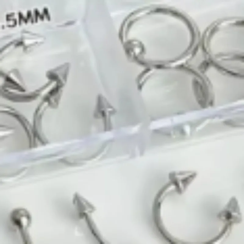 3D Nail Supply 30pcs/box 6 Grids Nail Piercing Punk Charm Metal Alloy Pierced For Cool Girl Черно-белые украшения для ногтей