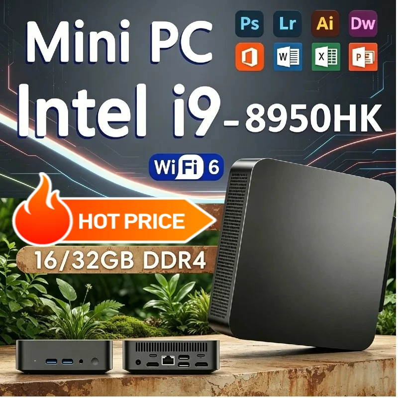 High‑Performance 2026 Mini PC Intel i9‑8950HK  128GB RAM 1TB 2TB SSD WIFI6 BT5.2 4K HD Office Gaming Study PC