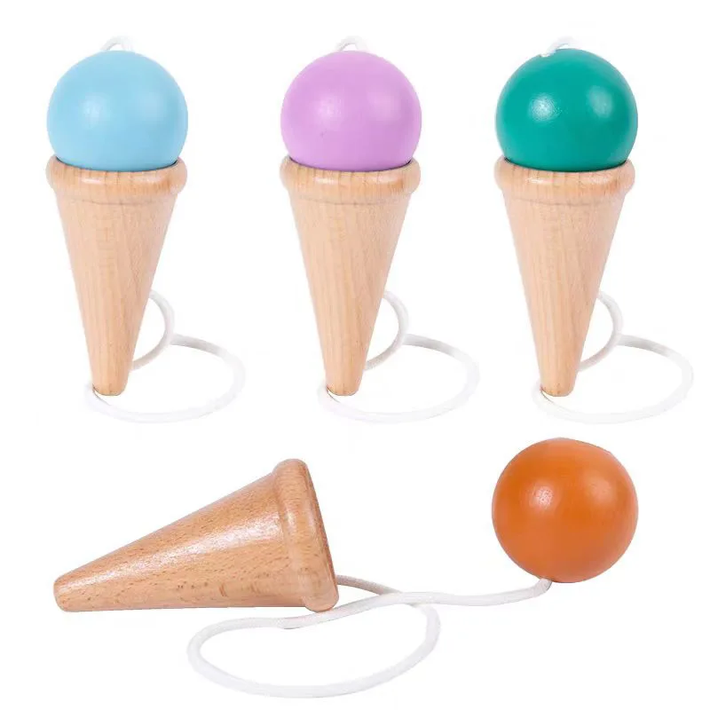 High Quality Wooden Cup & Ball Toss Catch Fun Skill Game Hand Eye Coordination Toys Gifts to Relieve Stress and Anxiety