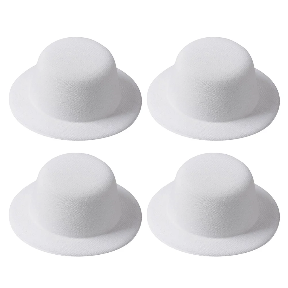 

4 Pcs Straw Hats for Women Embryo Small Top Hairpin Barrettes Tops White Clip Miss