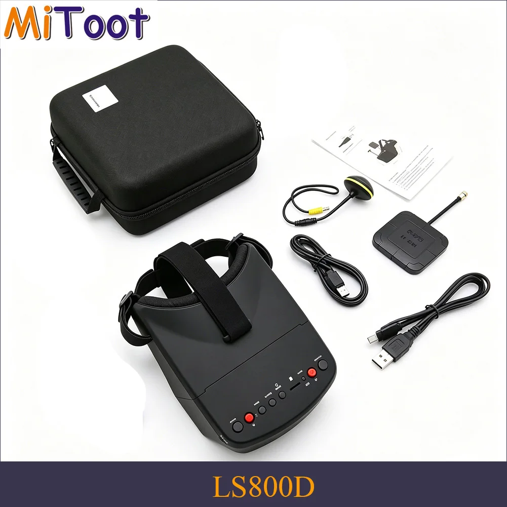 LS800D 5 Inch 800*480 FPV Video Goggles 5.8G 40CH HD DVR Built-in Battery For RC Model Racing Drone