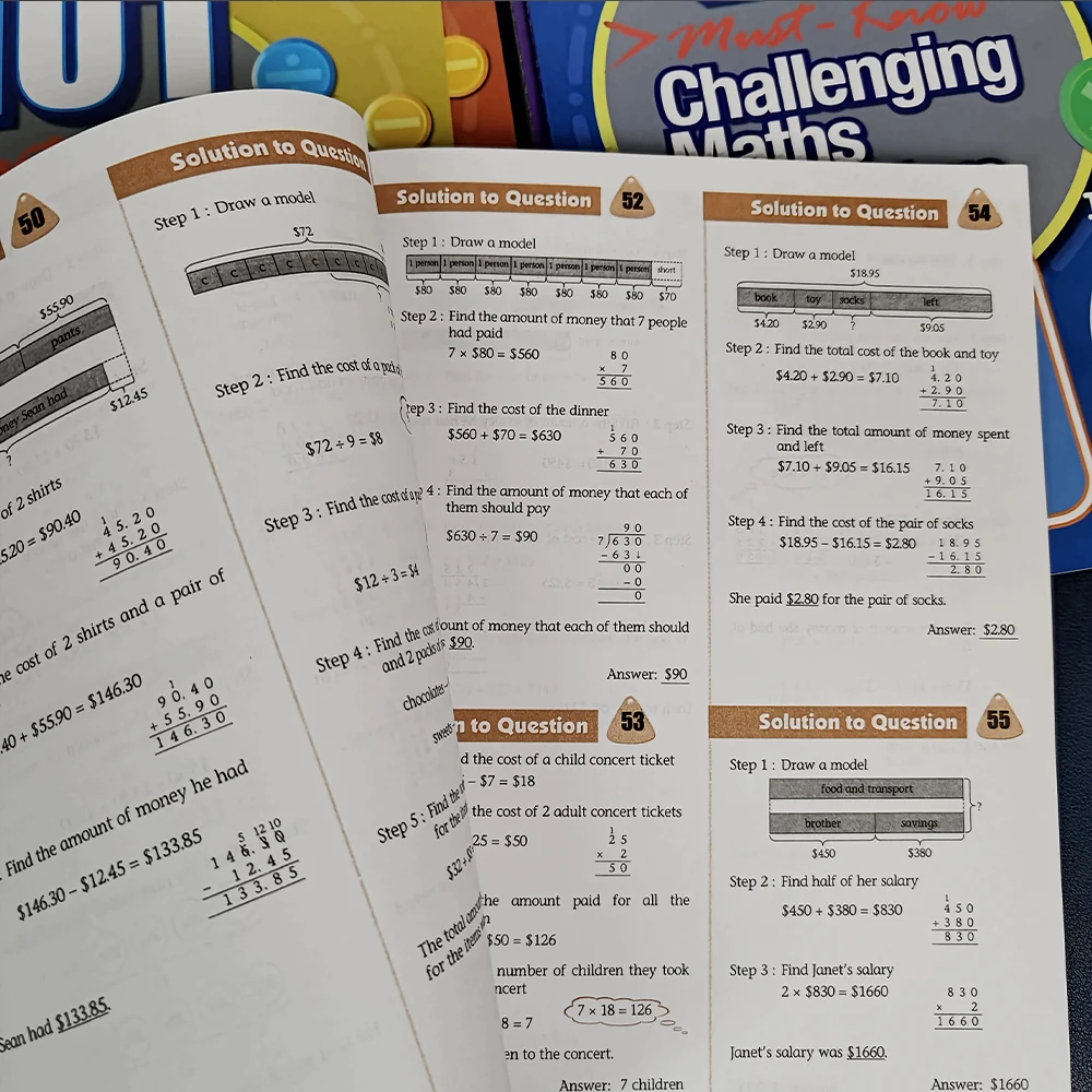 Singapura 101 Problemas de aplicação essencial de matemática para alunos do ensino fundamental de 1 a 6 anos em livro inglês