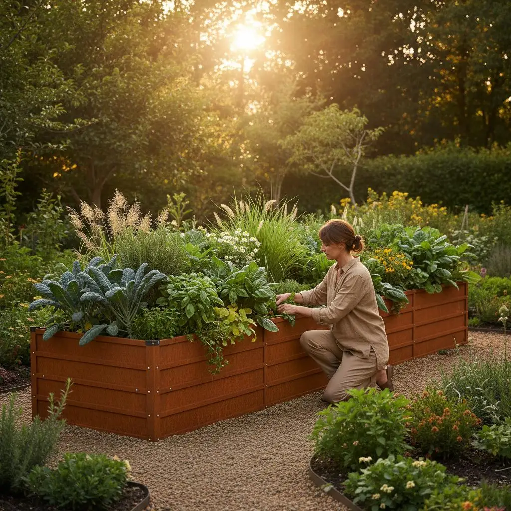 Hochbeet für den Garten 320x80x45 cm Cortenstahl Rostoptik offener Boden