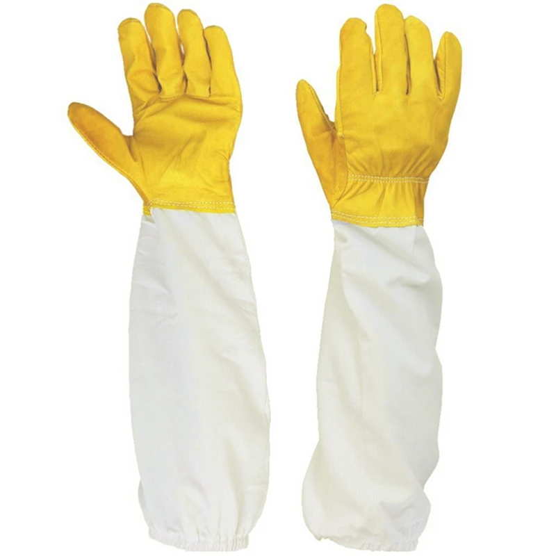 SEWS-1Pair Soft Hand, Straight Thumb Beekeeper Yellow Gloves