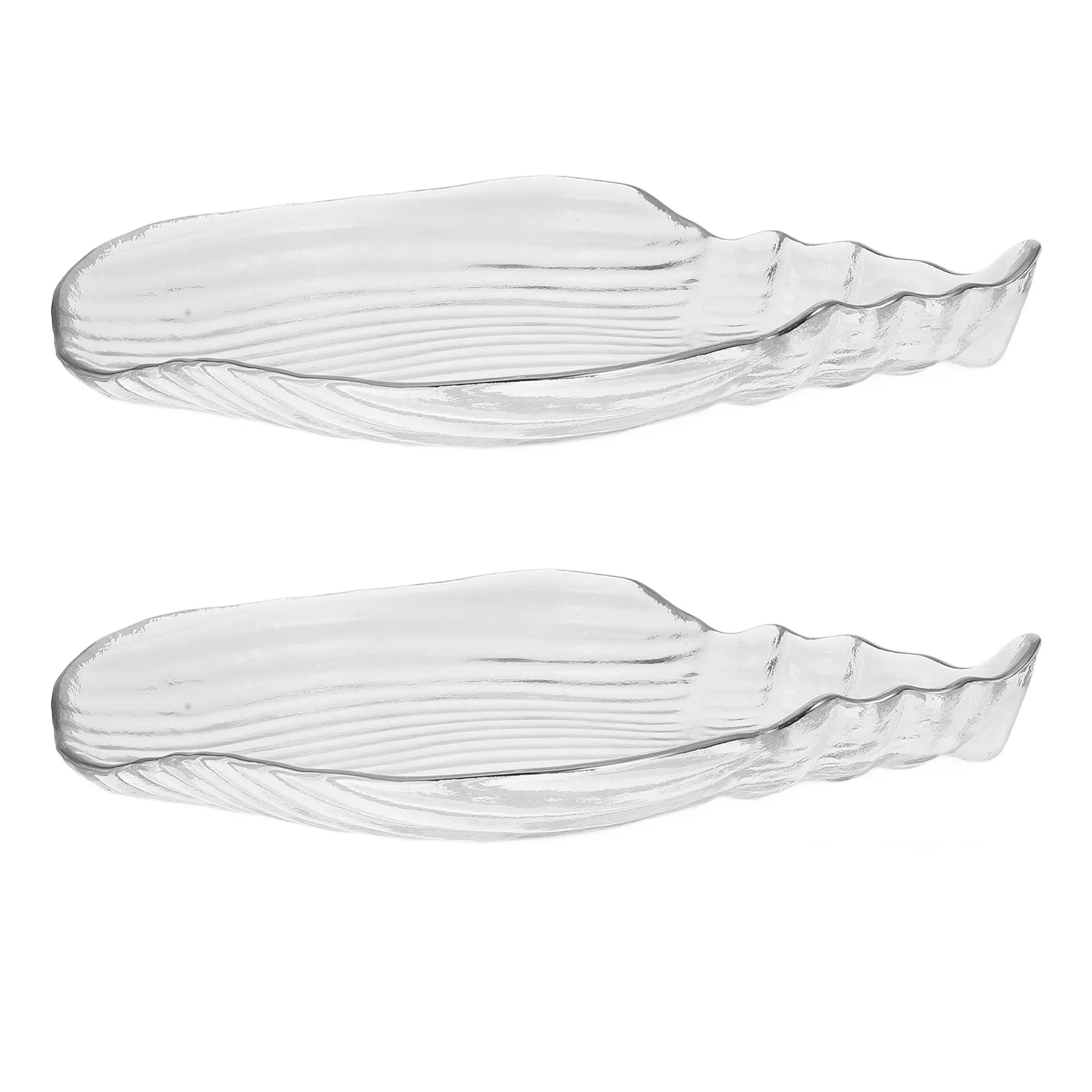 

2Pcs Sea Conch Glass Snack Dish Large Serving Plate Fruit Tray Candy Container Food Display Tray for Home Kitchen