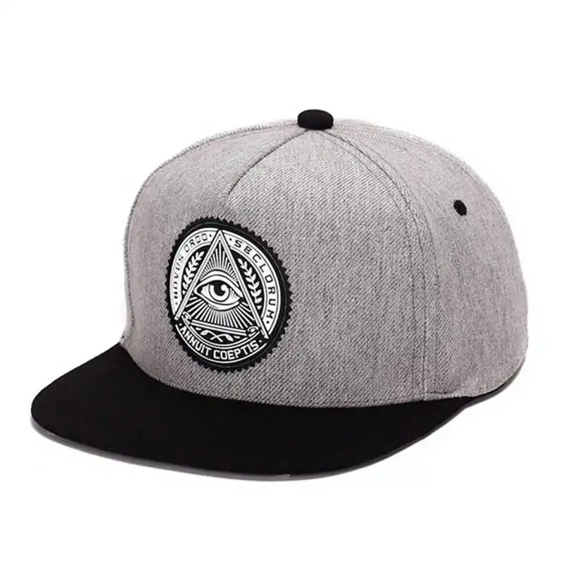 Nowa moda 5-panele Snapback God Eyes Plastic Patch Mężczyźni Płaskie rondo Czapki baseballowe Hip Hop Hat Trucker Czapki dla mężczyzn Kobiety